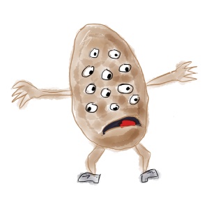 monster potato watercolor parody