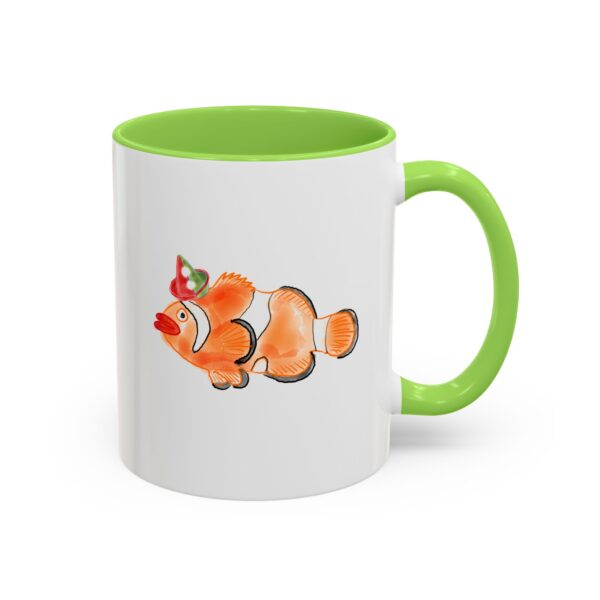 Clown fish watercolor coffee mug with a festive party hat by Paul Myrick
