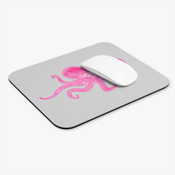 Pink Octopus watercolor artwork printed on a mouse pad by Paul Myrick