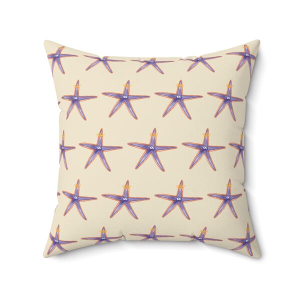 Crowned Starfish Watercolor Throw Pillow – Pale Sand by Paul Myrick