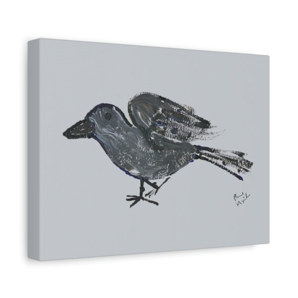 Raven watercolor artwork printed on a gallery-style canvas wrap by Paul Myrick