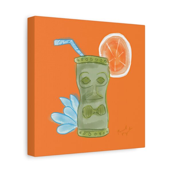 Orange canvas wrap featuring Paul Myrick's Thurston Howl tiki drink artwork