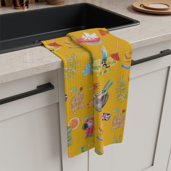 Tiki Drinks Artwork Tea Towel by Paul Myrick