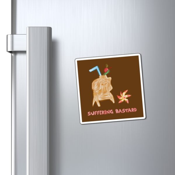 The Suffering Bastard Fridge Magnet | Watercolor Tiki Drink Art by Paul Myrick | Funny Polynesian Pop Kitchen & Bar Decor