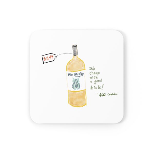 Mr. Blinky Wine – Funny Wine Label Parody Art Coaster (Each coaster sold separately)