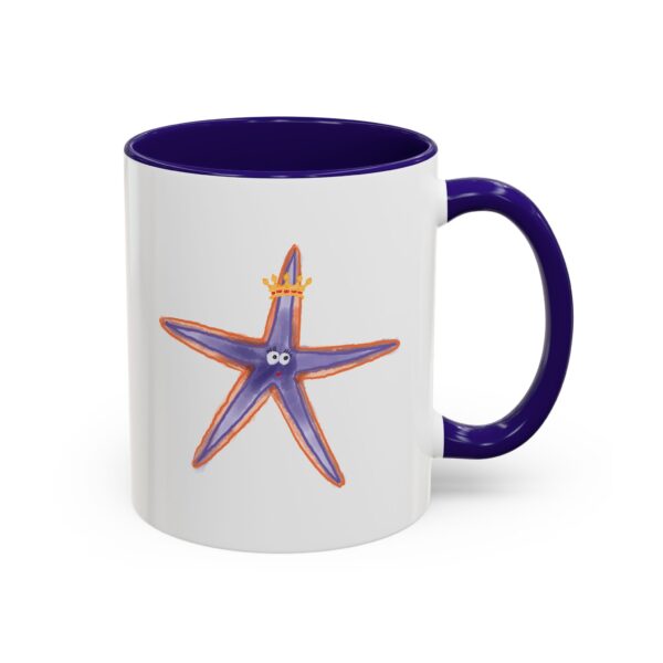 Cute coastal starfish illustration on white ceramic mug