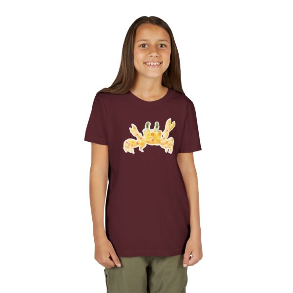 Crab youth t-shirt by The Parodies on Bella+Canvas 3001Y — front view