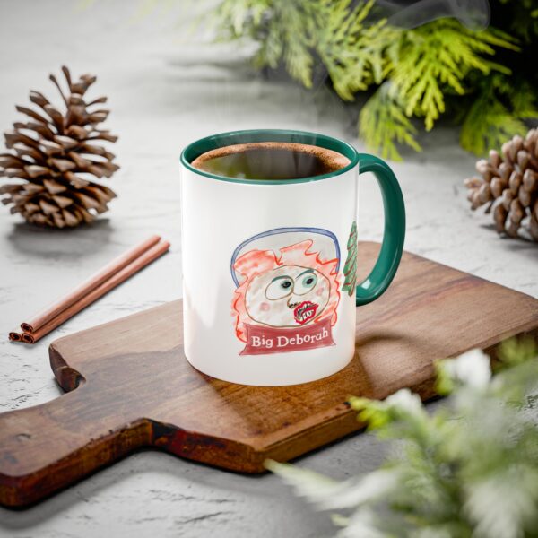 Big Deborah Christmas Tree Snack Cake Holiday Mug — Cute Whimsical Christmas Coffee Cup (11oz/15oz)