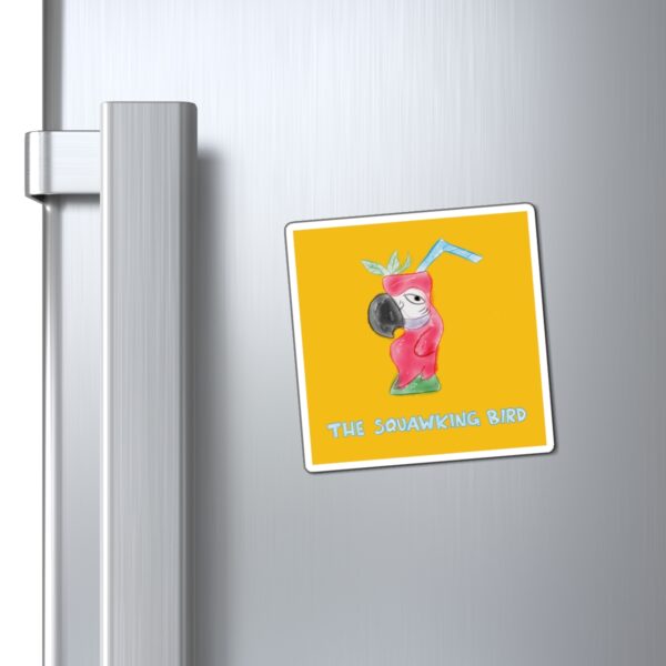 The Squawking Bird Fridge Magnet | Watercolor Tiki Drink Art by Paul Myrick | Tropical Polynesian Pop Kitchen & Bar Decor