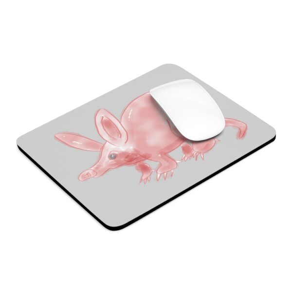 Aardvark watercolor artwork by Paul Myrick printed on a mist gray mouse pad.