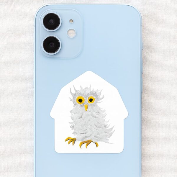 Barn Owl Kiss-Cut Sticker – Whimsical Owl Artwork by Paul Myrick