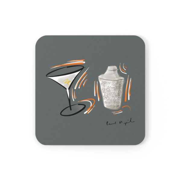Martini and Shaker – Mid-Century Watercolor Art Coaster by Paul Myrick