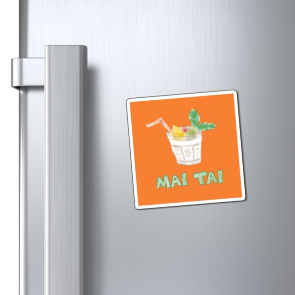 Mai Tai Fridge Magnet | Classic Watercolor Tiki Drink Art by Paul Myrick | Tropical Polynesian Pop Kitchen & Bar Decor