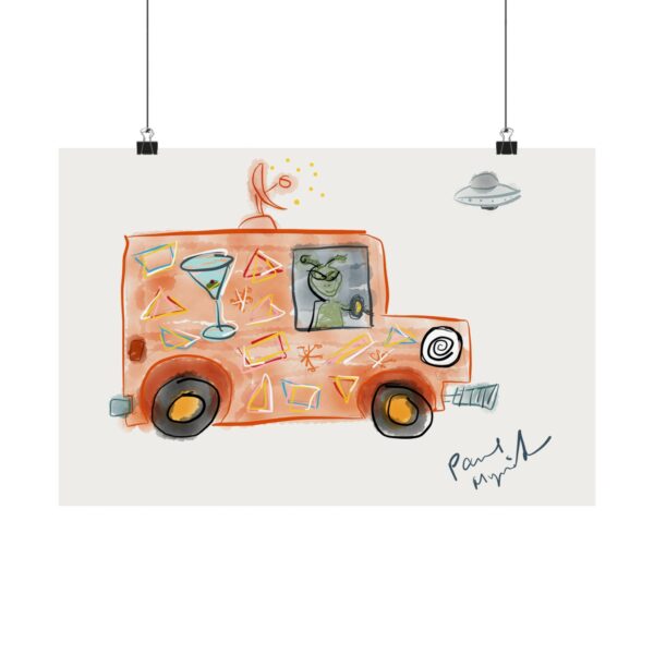 Alien Martini Truck Premium Matte Poster