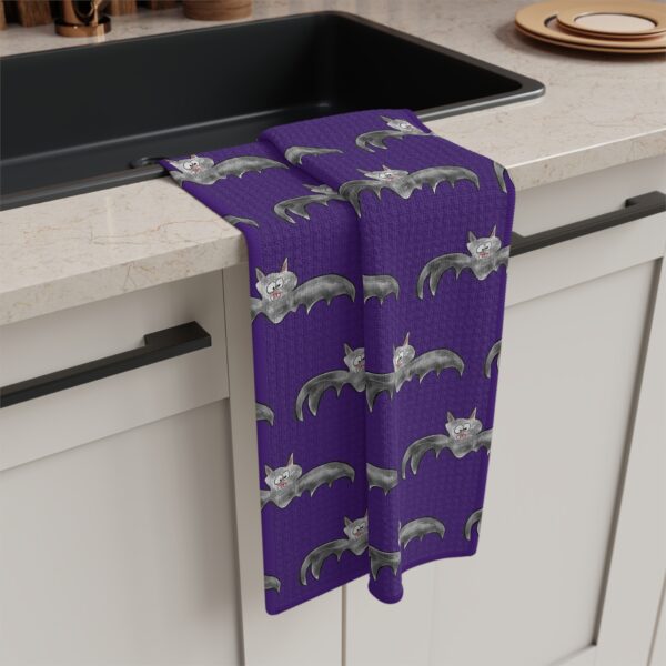 Tea towel featuring Vampire Bat artwork by Paul Myrick.