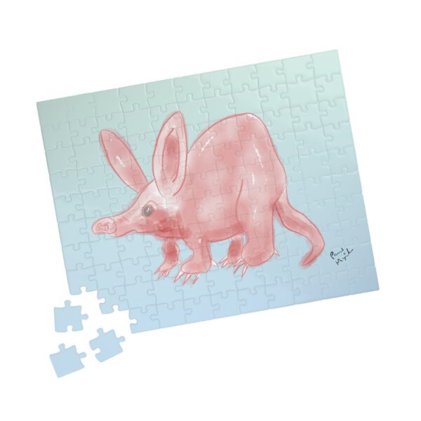 Pink Aardvark Jigsaw Puzzle — Cute Animal Puzzle for Kids & Adults