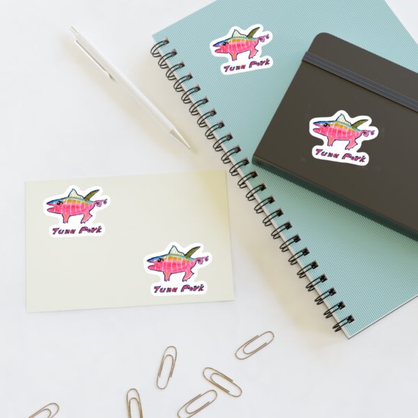 Tuna Pork Kiss-Cut Sticker Sheet – Whimsical Watercolor Creature by Paul Myrick (4-Pack)