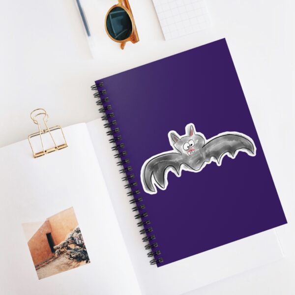 Spiral notebook with Vampire Bat artwork by Paul Myrick.