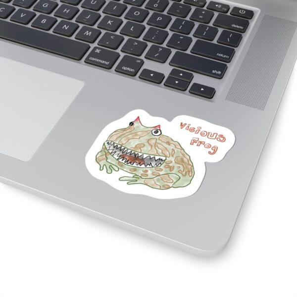Vicious Frog watercolor artwork printed as a kiss-cut vinyl sticker.
