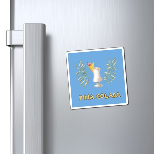 Pina Colada Fridge Magnet | Tropical Watercolor Tiki Art by Paul Myrick | Polynesian Pop Kitchen & Bar Decor