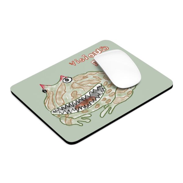 Mouse pad featuring the Vicious Frog illustration by Paul Myrick.