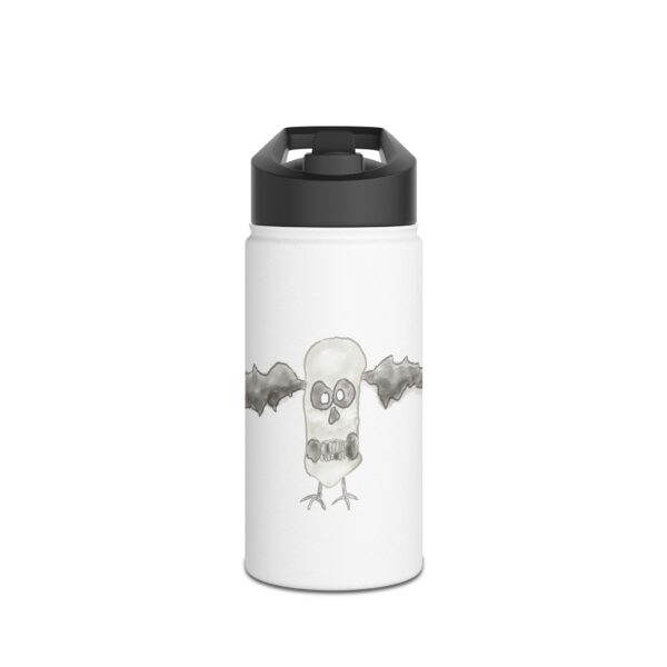 Skull with Wings – Vintage Horror Watercolor Art Water Bottle