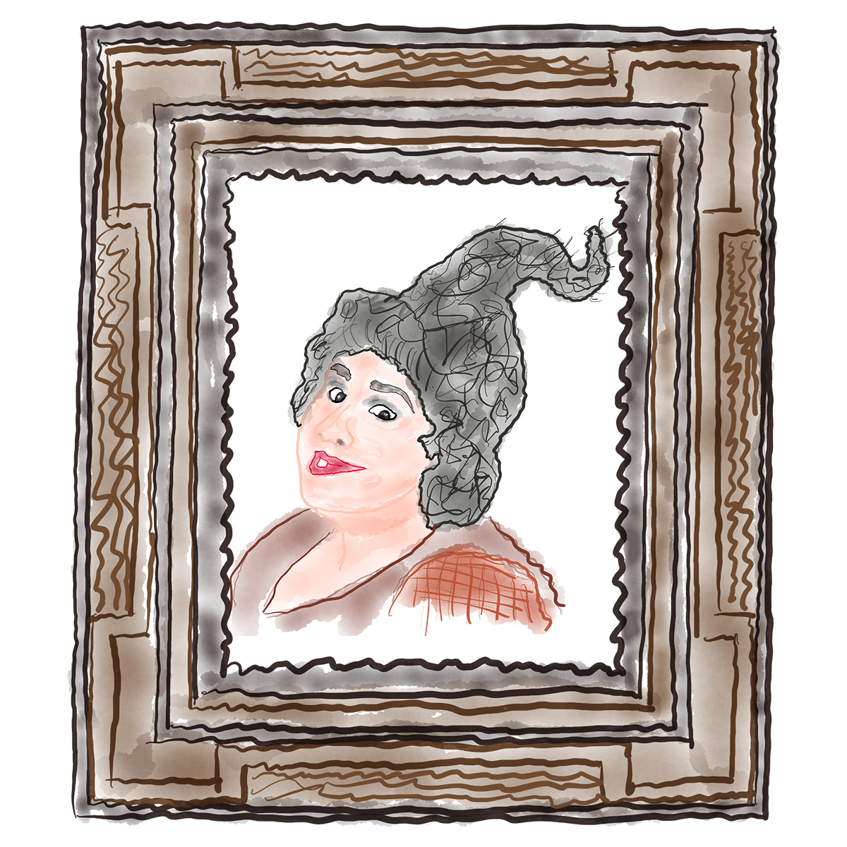 Hocus_Pocus_Mary_Sanderson_framed_1200px Caricature of Mary Sanderson from Hocus Pocus