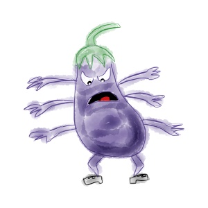 Monster Eggplant Original Artwork by Paul Myrick