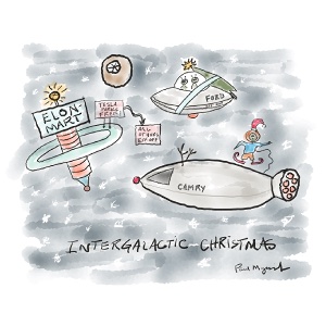 intergalactic_christmas_300x300px Intergalactic Christmas – space-themed holiday watercolor parody featuring “Elon-Mart”