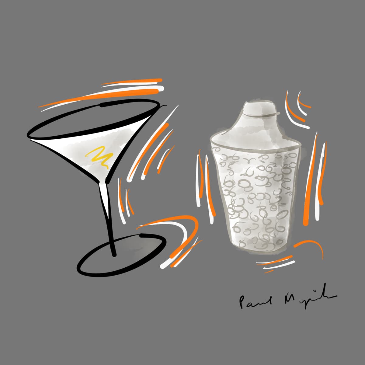 IMG_0320_martini_and_shaker_300x300px Martini and Shaker watercolor artwork by Paul Myrick