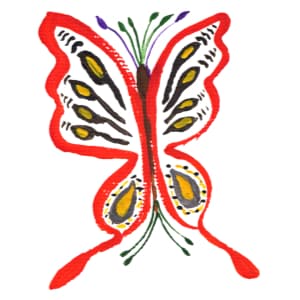 butterfly_watercolor_artwork_225x300px_squoosh colorful butterfly watercolor artwork by Paul Myrick